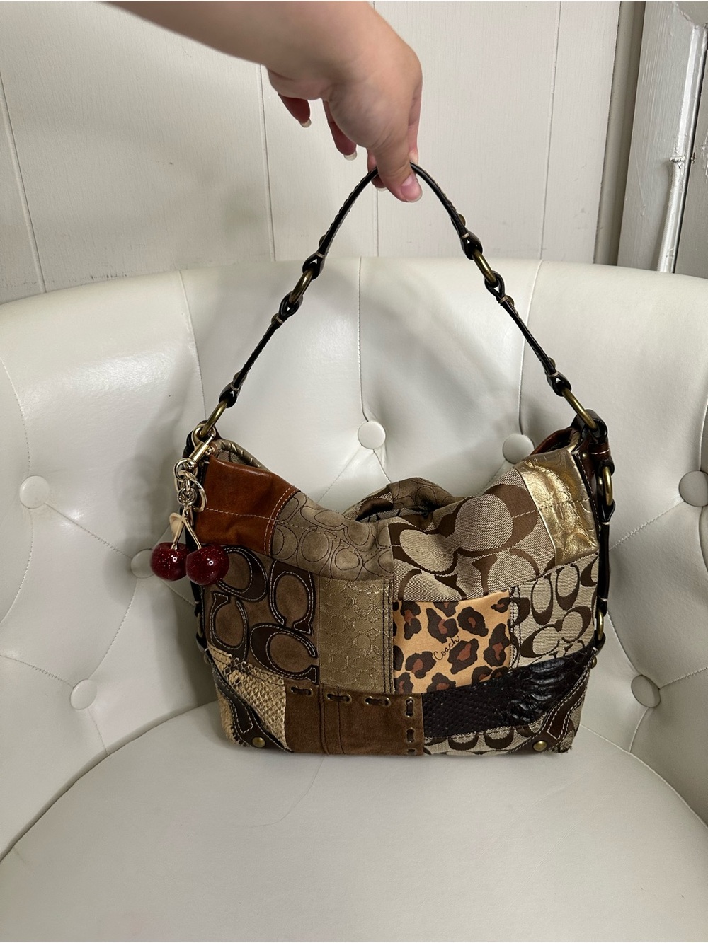 Coach Patchwork Hobo Bag in Brown Multi